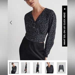 Madewell blouse V-Neck Button-Front Shirt